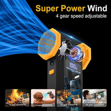 Portable Electric Air Duster with Led Light Powerful 120000RPM 4 Speed Cleaning
