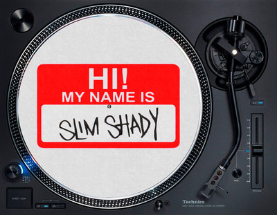 Eminem Hi My Name Is Slim Shady Hip Hop 12'' Plattenspieler DJ Slipmat Vinyl Technik