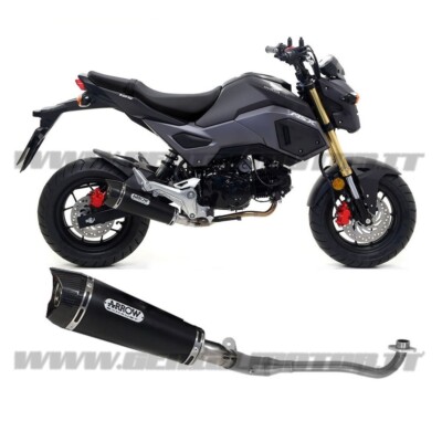 Komplett Auspuff Arrow Xkone Stahl Schwarz Honda Msx 125 2016 > 2020