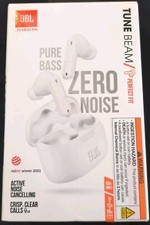 JBL Tune Beam Ear Buds Zero Noise Pure Bass Bluetooth Brand New - White
