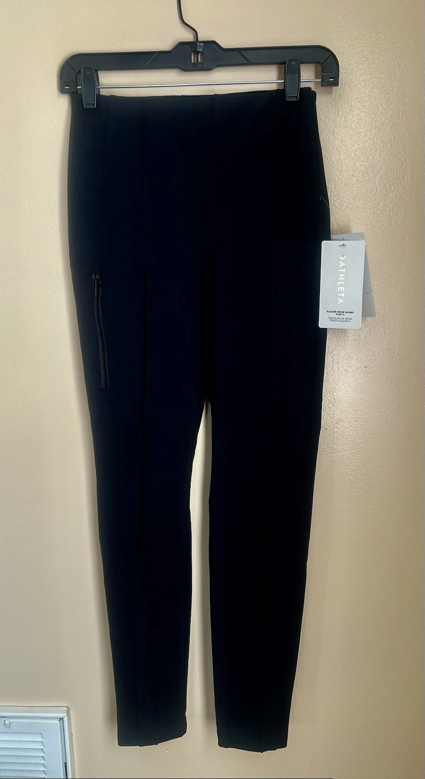 ATHLETA Glacier Snow Skinny Pant II 0 Petite 0P Black NWT #985570 Ski Winter