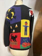 Halloween Pullover Knit Not Ugly Sweater Small Vintage Womens Lauren Rogers