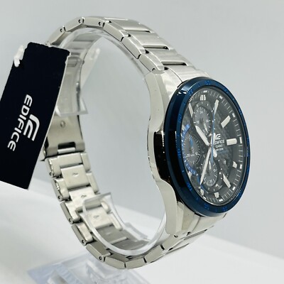 Casio Men's Edifice Solar Chronograph Silver Steel 10ATM 45mm