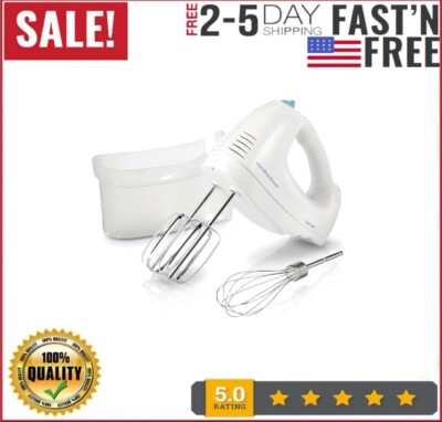 Hamilton Beach 62682RZ 250W Hand Mixer with Snap-On Case - White