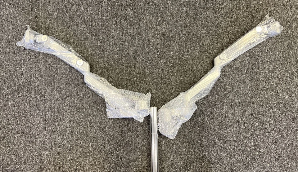 New Humanscale M2 Dual Monitor Arm Flex Arms 12" Post - Image 2 of 4