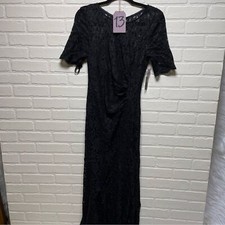 Decode 1.8 NEW Women's Glitter Lace Mermaid Floral  Ball Gown Dress Black Size 2