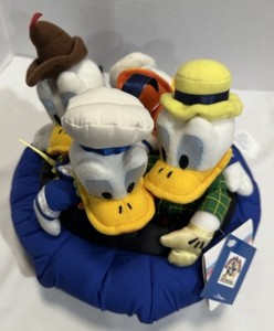 NWT Vintage DONALD DUCK 65 Anniversary 4 Assorted Bean Bag Beanie Babies In Hat