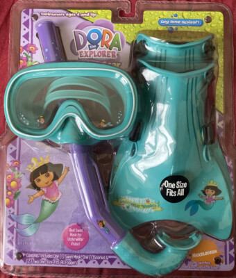 NEW   Dora The Explorer Swim Mask and Flipper Set ''Big Time Splash'' Nickelodeon