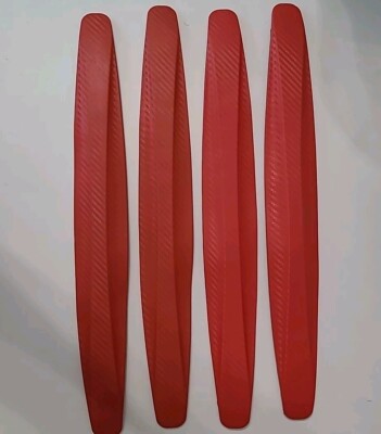 4x Car Door Edge Protect Guard Scratch Protector Red Sticker Corner Bumper Strip