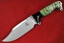 2011 Busse Custom Nuclear ASH1 Bowie Variant .23" Satin INFI Green Marble Handle