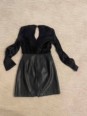 MAEVE BY ANTHROPOLOGIE COWL-NECK PLUNGE FAUX LEATHER MINI DRESS, SZ 4,  BNWT** | eBay