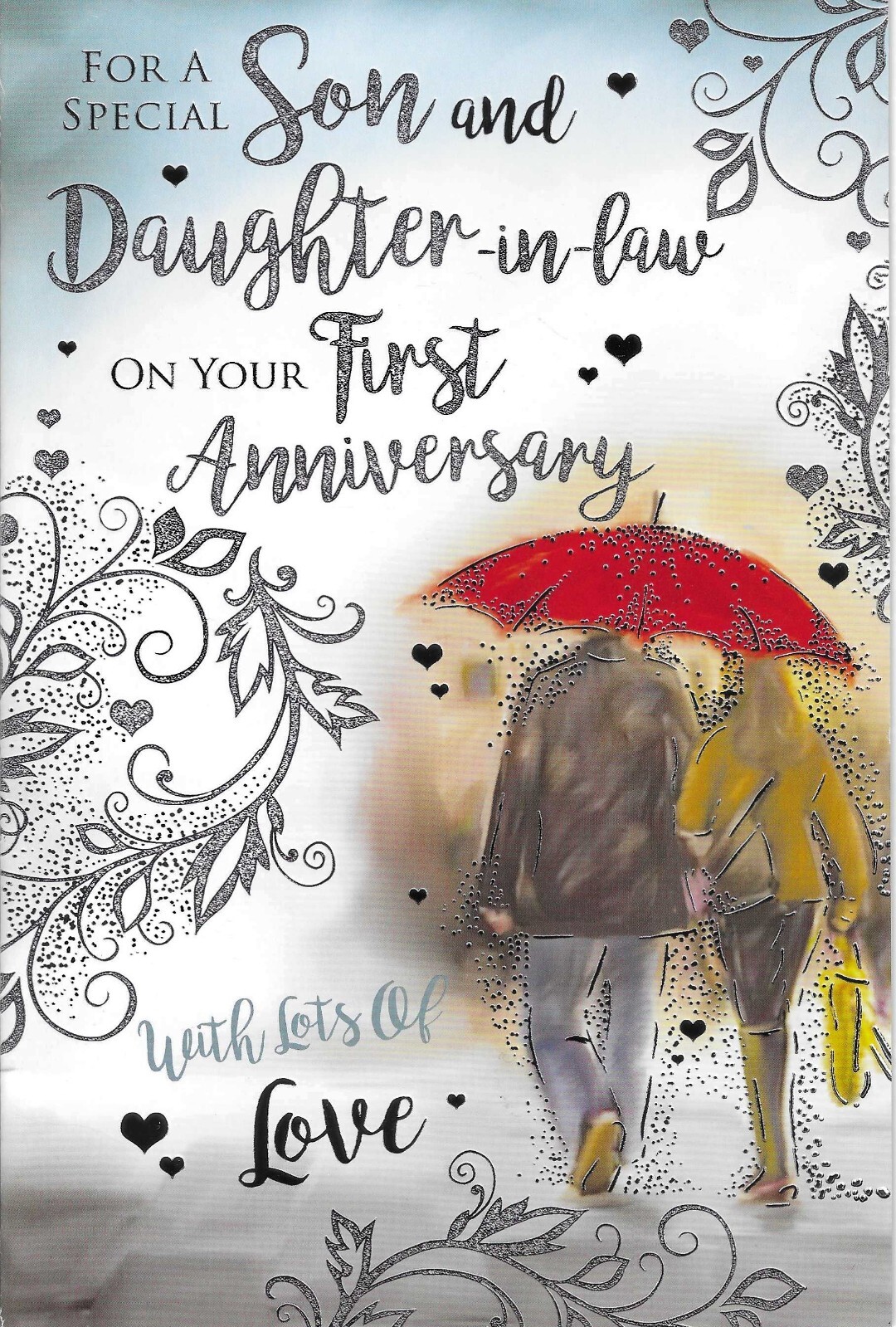 SPECIAL SON AND DAUGHTER IN LAW 1ST FIRST ANNIVERSARY GREETING CARD 9""X6""