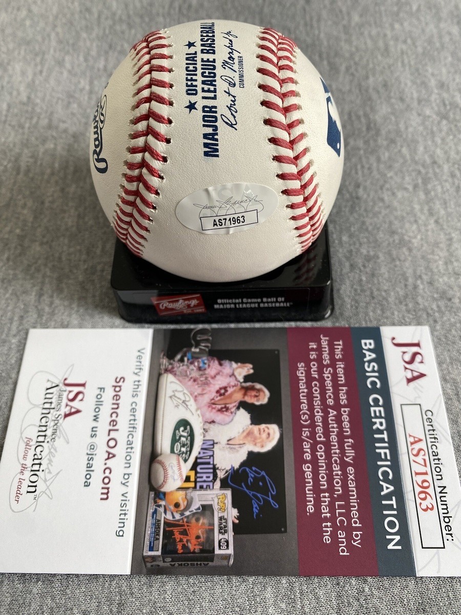 TEXAS RANGERS- WYATT LANGFORD AUTOGRAPH OFFICIAL MLB BASEBALL JSA