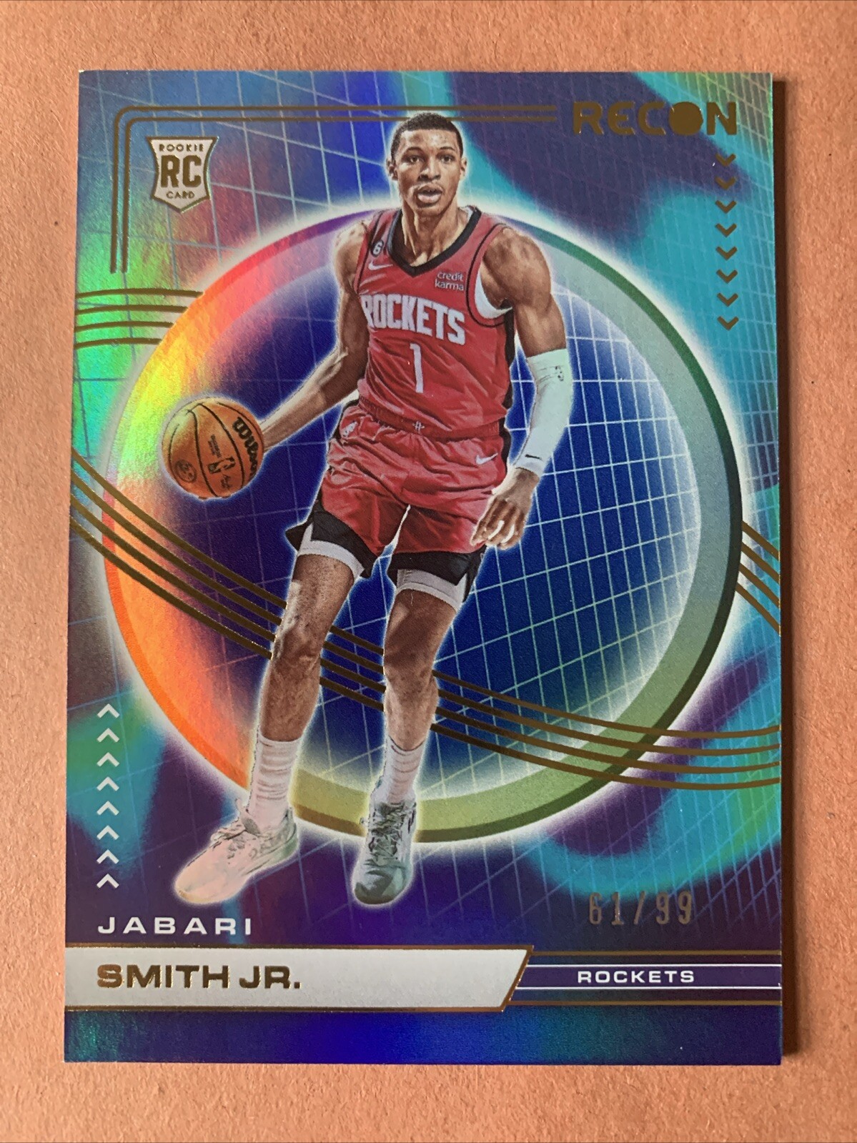Jabari Smith Jr Rookie Card RC 2022 Recon Blue /99 #215