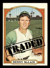1972 Topps Baseball #753 Denny McLain (Traded) EX