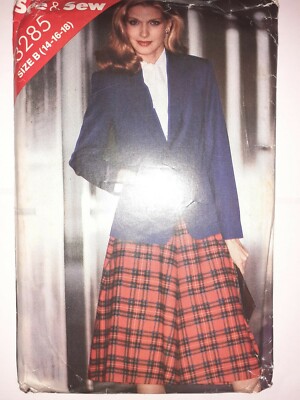 Butterick See & Sew 3285 Blazer Jacket Skirt Sewing Pattern Ladies 14 16 18 UC