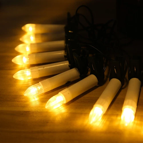 Lichterkette Weihnachtsbaumbeleuchtung 20 LED warm weiß Christbaum-Kerzen Xmas - Bild 7 von 10