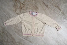 Burberry, Junior,  cardigan sweater, white with purple accent, size 12m