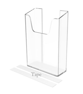 Clear Side Pocket Wall Mount Literature Holder Leaflet Brochure 2-Sided Tape 4''W
