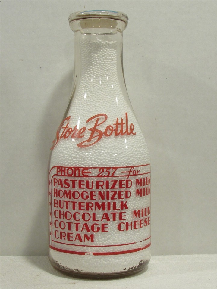 TRPQ Milk Bottle Smith & Cutbush Dairy Ballston Spa NY SARATOGA CO ...