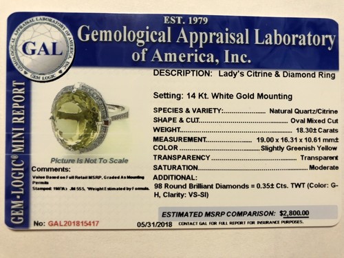 Vintage Citrine Diamond Ring Estate Fine Jewelry Pre-Owned $2800 Size 9 Cocktail - Picture 19 of 24