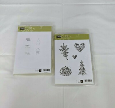 Stampin' Up! So Cute & Paisley Prints Rubber Stamps Pumpkin Floral Bunny Heart