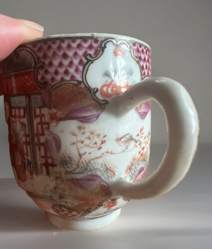 Antico set mandarino cinese, 2 ciotole da tè, 1 piattino e 1 tazza da caffè, XVIII secolo - Foto 8 di 24