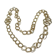 Vintage Necklace Chunky Statement Retro Boho long chain 36 inch Classiccore