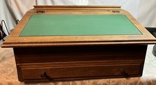 Escritorio de madera vintage con tapa de pizarra elevadora y almacenamiento interior - escritorio de regazo