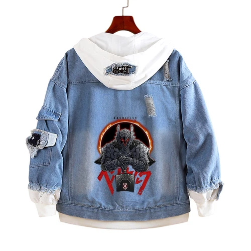Berserk Guts Casca Spring Denim Jacket Hoodies Coat Sweatshirts Jeans Outwear - Bild 4 von 45