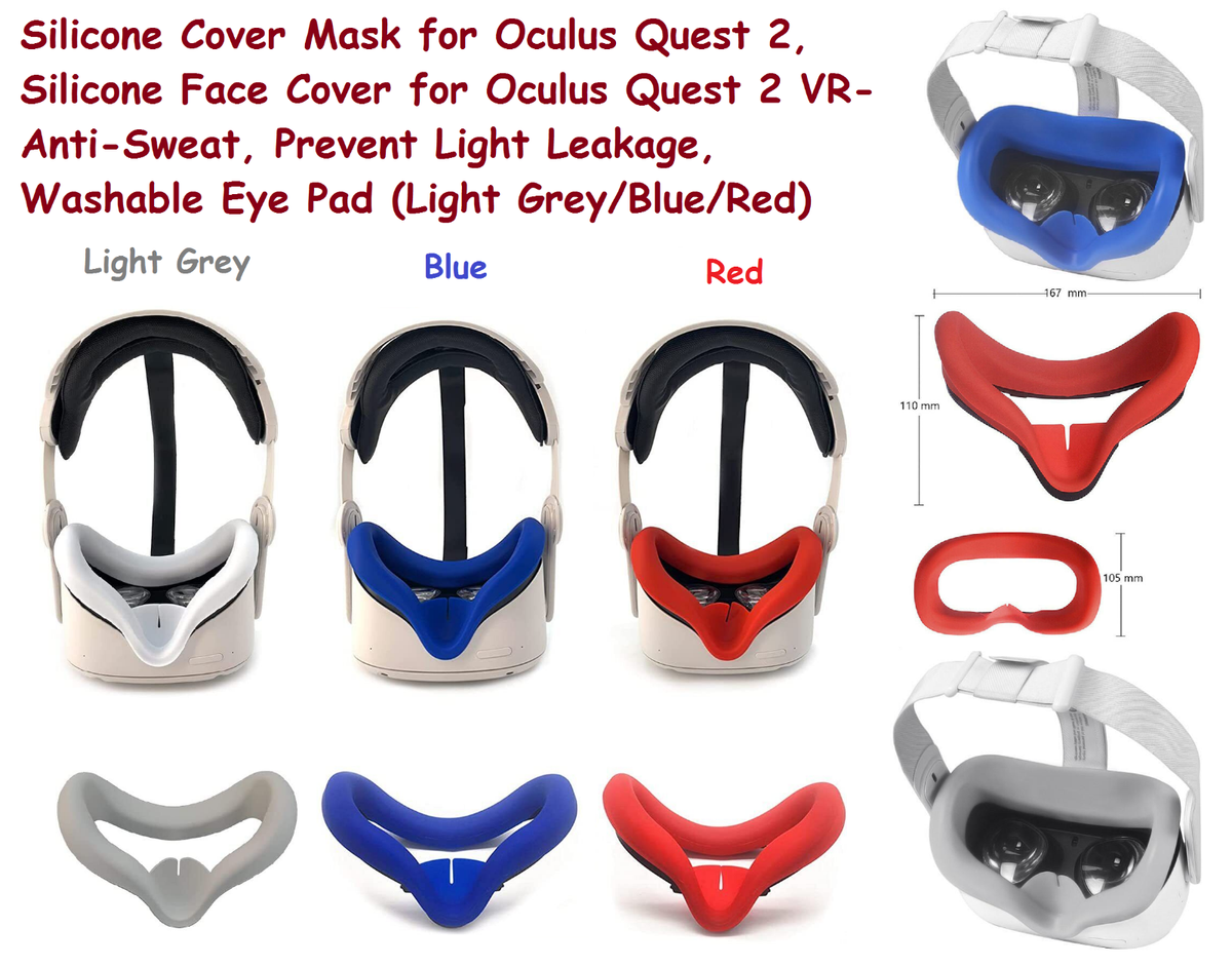 Silicone Cover Cushion Pad for Meta Quest VR Anti Sweat Washable