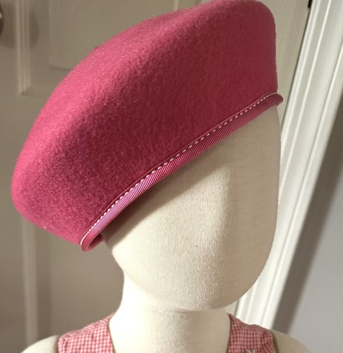 Gymboree Girls Beret Hat 12-24 Months Wool felt pink fuchsia Cap - Picture 2 of 6