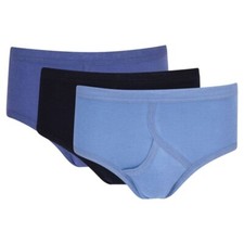3 Pairs Mens Y Fronts Interlock Cotton Briefs Underpants Blue Pants Underwear
