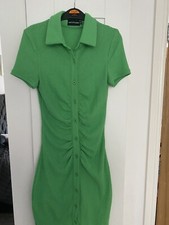 Green button up dress