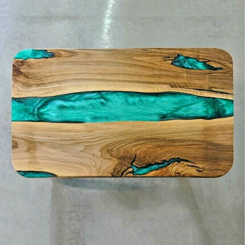 Green Epoxy Resin Resin Coffee Dining Counter Table Decor Best Gift, Living Room