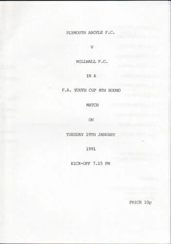 Millwall Teams L-N Football Schoolboy & Youth Fixtures