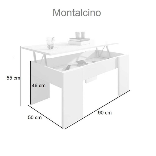 Mesa centro con tapa elevable, con almacenamiento oculto, patas anchas - Mont... - Imagen 11 de 15