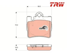Brake pad set, disc brake COTEC TRW GDB1455