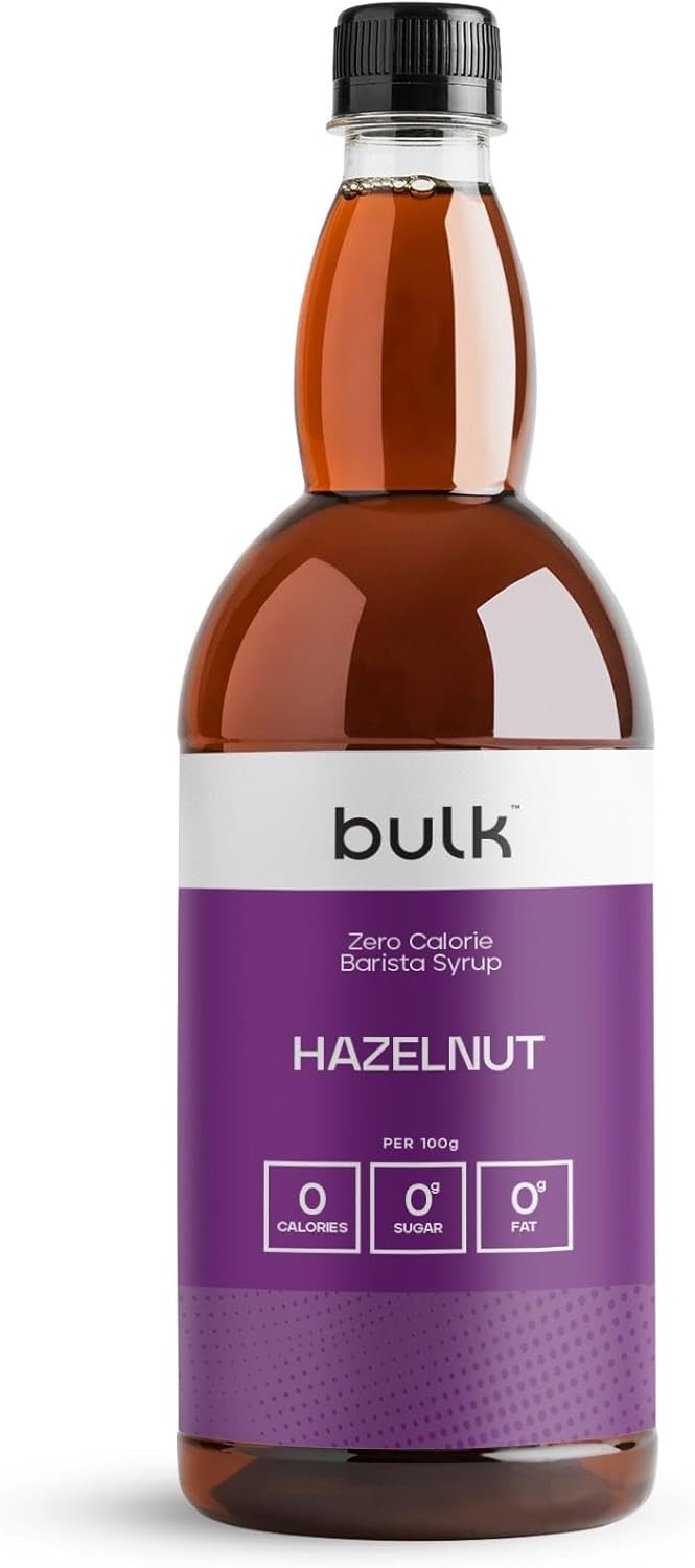 Bulk Zero Calorie Barista Syrup, Hazelnut, 1 Litre, Perfect for Protein Shakes,
