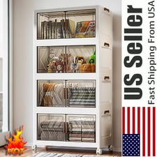 4 Tier Stackable Storage Bins with Lids & Whe...