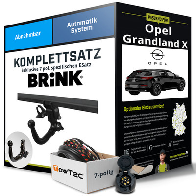 Anhängerkupplung BRINK abnehmbar für OPEL Grandland X +E-Satz AHK