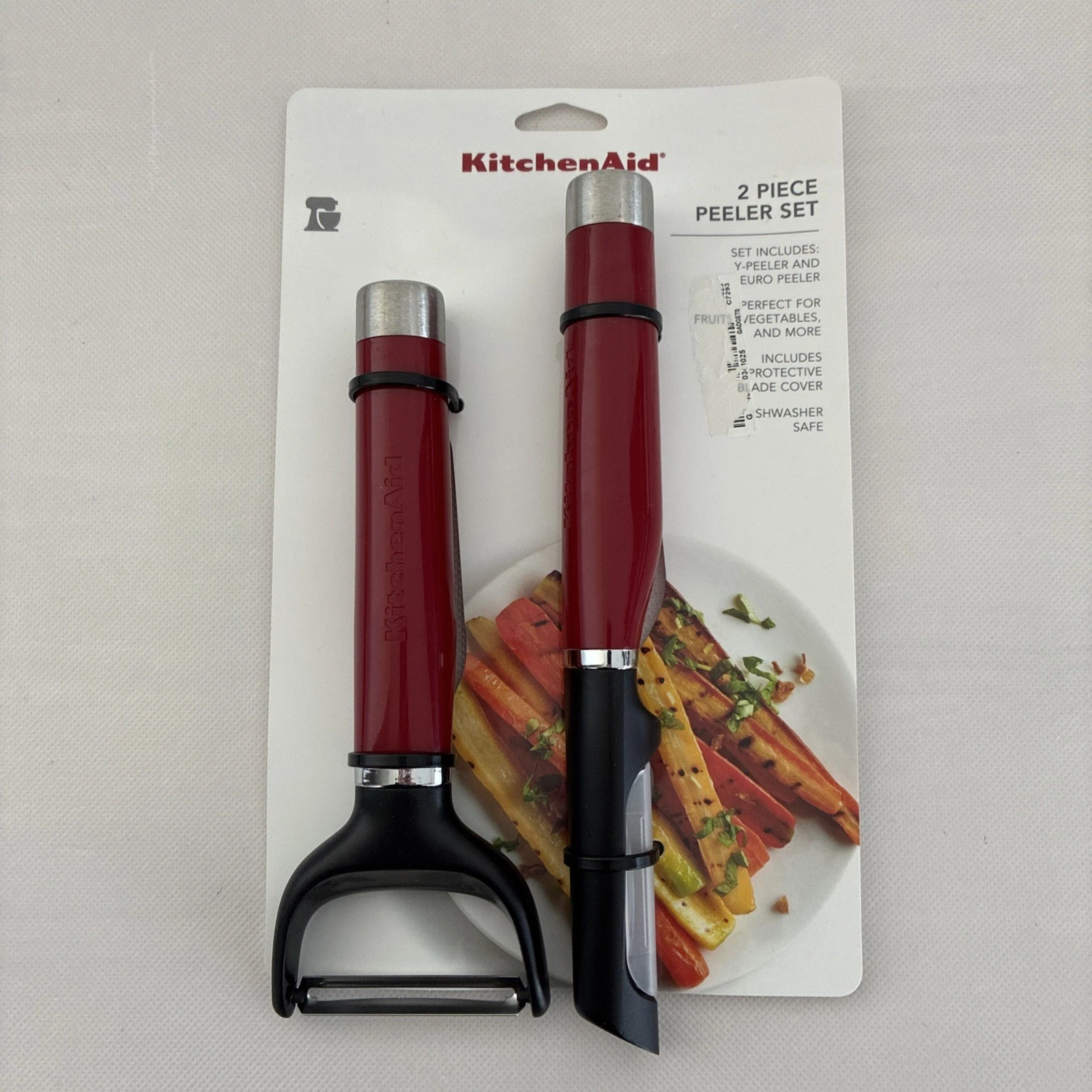 New KitchenAid Empire Red HERA 2 Pc Peeler Set Y Peeler Euro Peelers