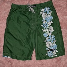 Y2K Abercrombie  Fitch Green Floral Men's Board Shorts