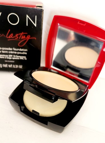 Avon Extra Lasting Cream to Powder Foundation SPF 15 LIGHT IVORY New NOS - Picture 3 of 4
