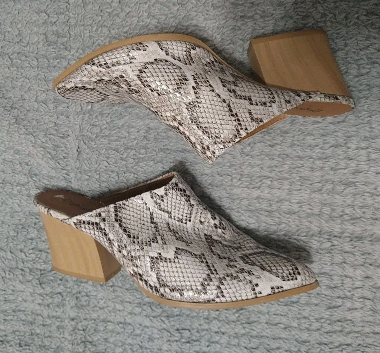 Cupid Snakeskin Healed Clogs Sz 9 Boho Classic Y2k