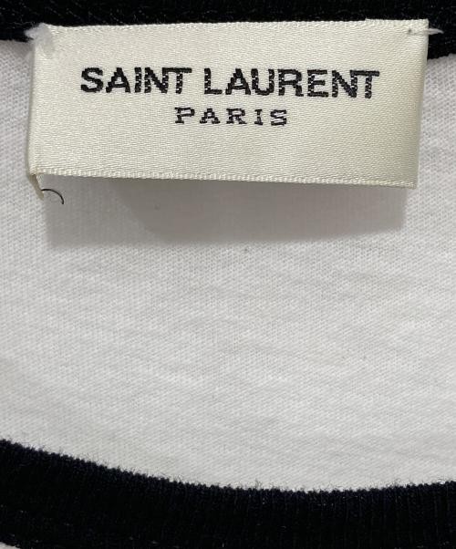 T shirt Saint Laurent Paris Ringer bianca x nera