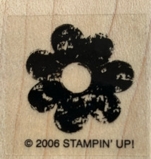 Stampin Up Stamps DISTRESSED FLOWER Wood Rubber Single Stamp 2006