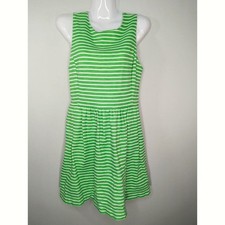 J. Crew Factory Green & White Striped Sleeveless Mini Dress Size XS