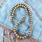 17" NAVAJO Pearl Desert 7mm Southwest Native Bench Beads Silver Western Necklace — photo 2