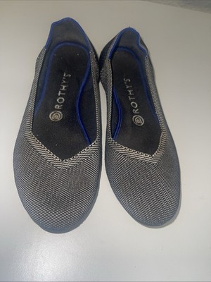 Rothy's Grey/black W 8.5 Ballet Round Toe Flat Shoes